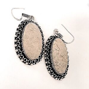 1 1/2 inch 925 marked, Rock Chaledony earrings